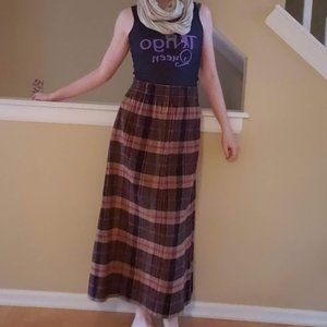 Cambridge Plaid Long Skirt M